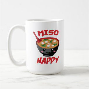 Taza De Café Miso Happy Funny Food Kawaii