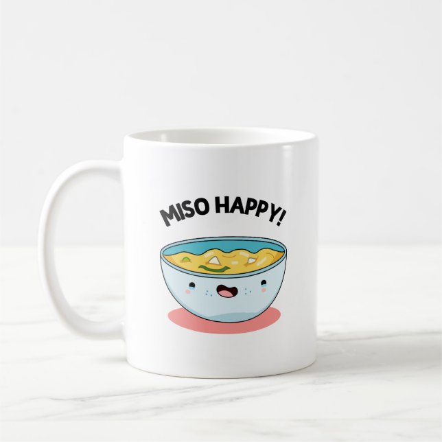 Taza De Café Miso Happy Funny Soup Pun (Izquierda)