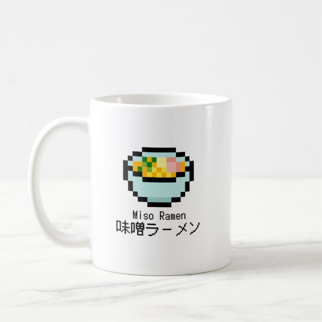 Taza De Café Miso Ramen Retro Pixel Art (Izquierda)