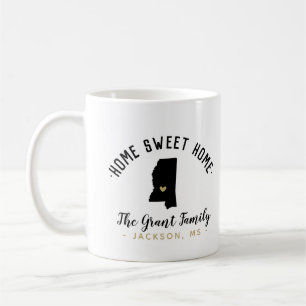 Taza De Café Mississippi Hogar Dulce Familia Monograma Mug