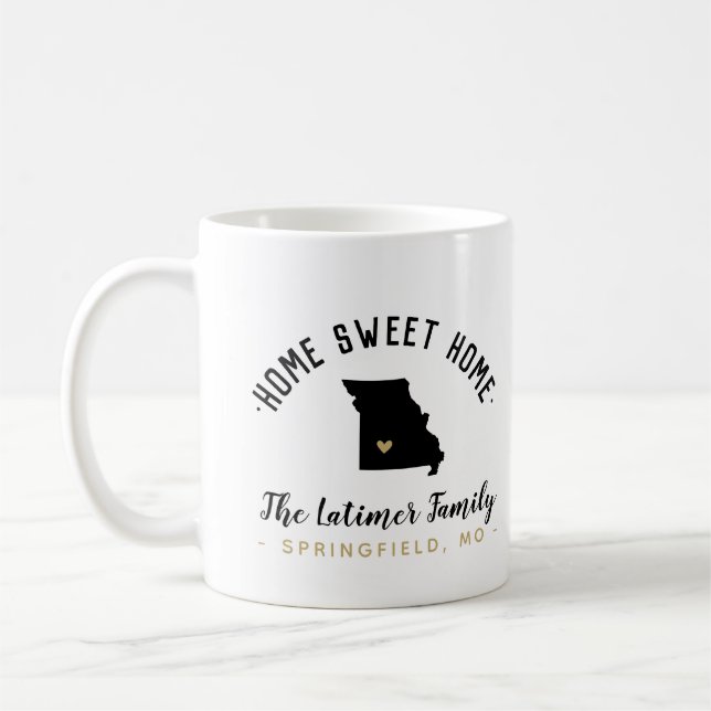 Taza De Café Missouri Hogar Dulce Familia Monograma Mug (Izquierda)