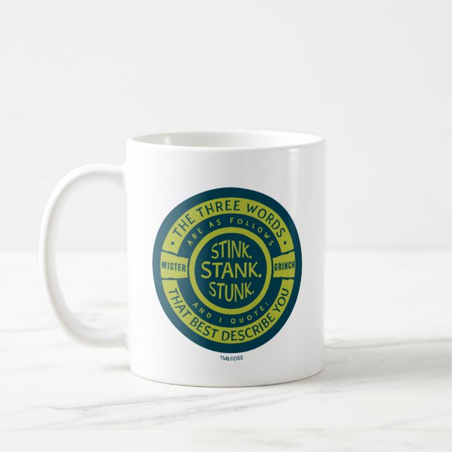 Taza De Café Mister Grinch | Cita de Stink Stank Stunk (Izquierda)