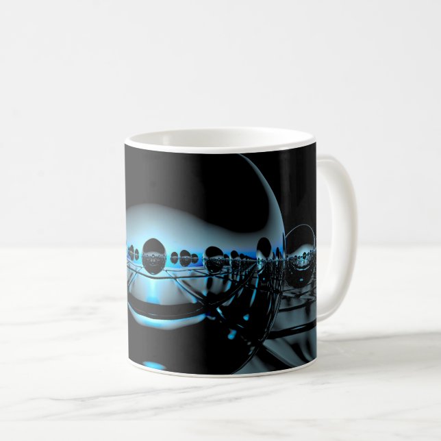 Taza De Café Misteriosos Orbs Metalizado En Una Luz Azul Pálida (Anverso derecho)