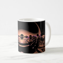 Taza De Café Misteriosos Orbs Metalizado En Una Luz Naranja Pál