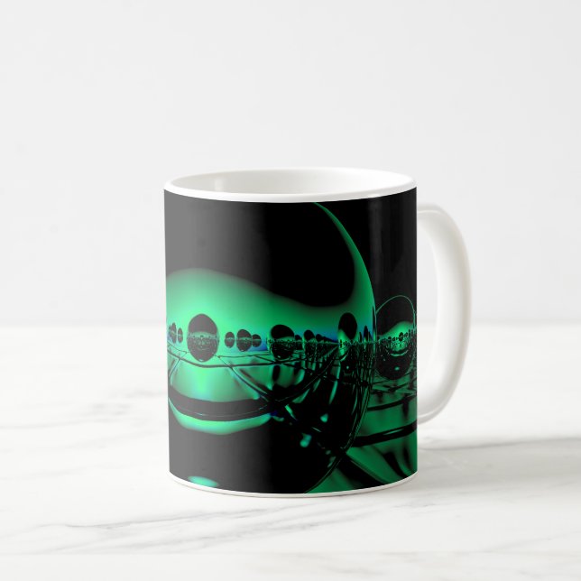 Taza De Café Misteriosos Orbs Metalizado En Una Luz Verde Pálid (Anverso derecho)