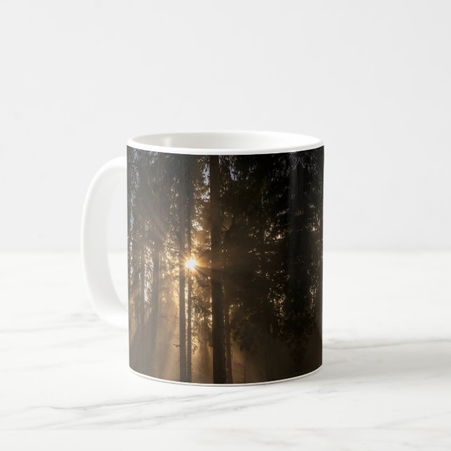 Taza De Café Misty Forest Sunrise (Anverso izquierdo)