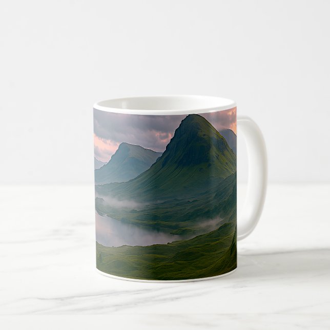 Taza De Café Misty Highland Loch (Anverso derecho)