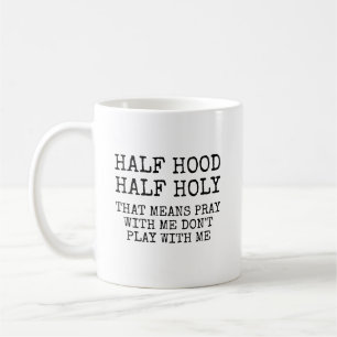 Taza De Café Mitad capucha mitad santo divertido cristiano