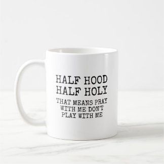 Taza De Café Mitad capucha mitad santo divertido cristiano