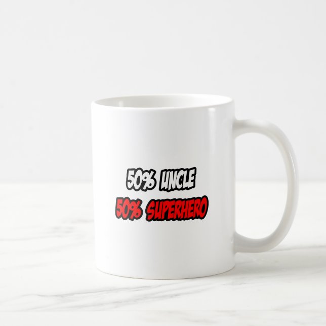 Taza De Café Mitad tío... mitad superhéroe (Derecha)