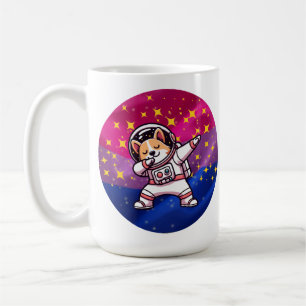 Taza De Café MMA: Bandera de BI en el espacio con un perro