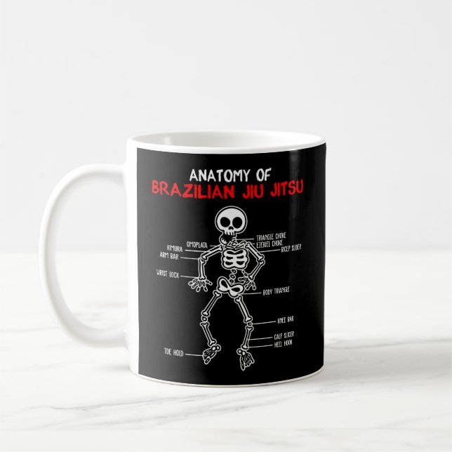 Taza De Café Mma Grappling Anatomía De Bjj Brasileño Jiu Jitsu (Izquierda)