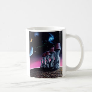 Taza De Café Moai en el pequeño planeta