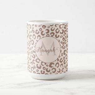 Taza De Café Mocha Mousse y Cream Tan Leopard Pattern