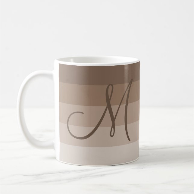 Taza De Café Mocha Stripes Personalizadas (Izquierda)
