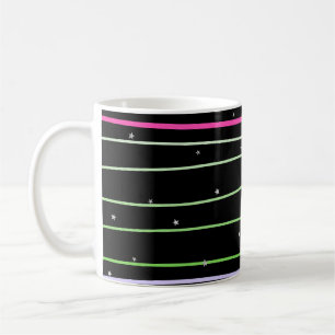 Taza De Café Mochila con estrellas con líneas onduladas