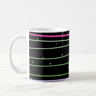 Taza De Café Mochila con estrellas con líneas onduladas