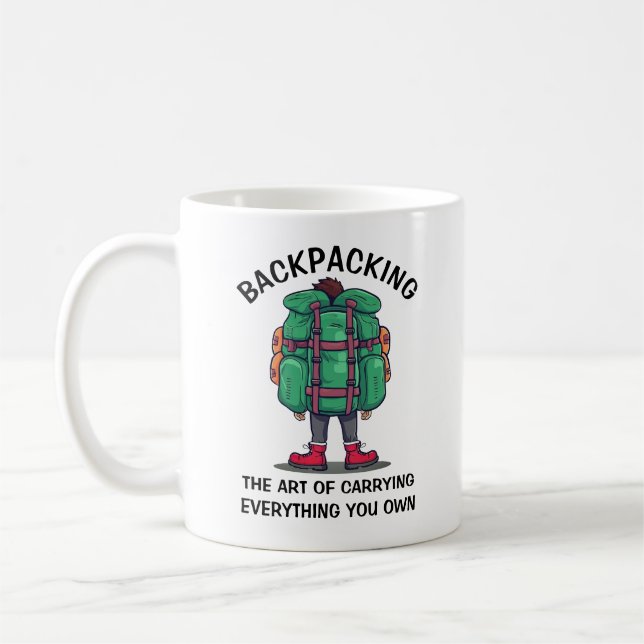 Taza De Café Mochilero Divertido (Izquierda)