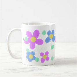 Taza De Café Mod Dots Floral Print Mug