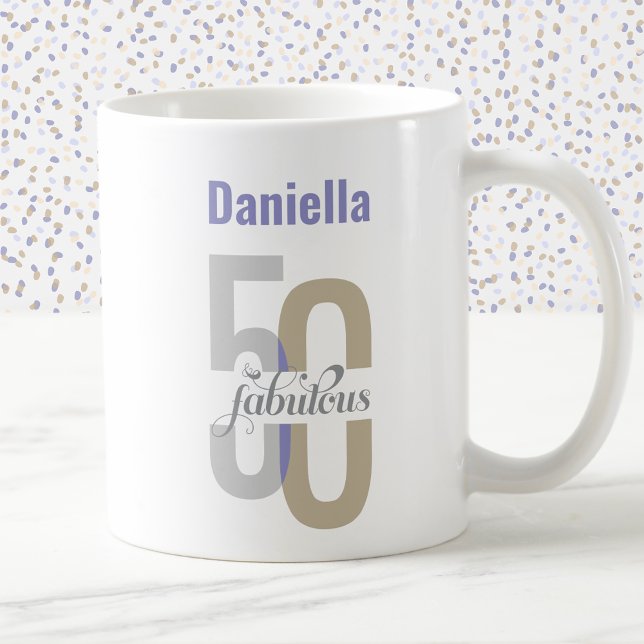 Taza De Café Moda 50 y fabuloso cumpleaños personalizado (Subido por el creador)