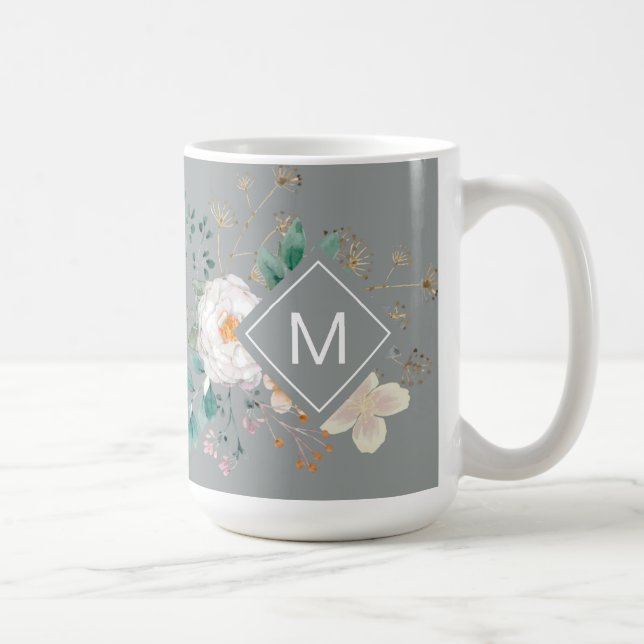 Taza De Café Moda Café Monogramado Botánico Mug (Derecha)