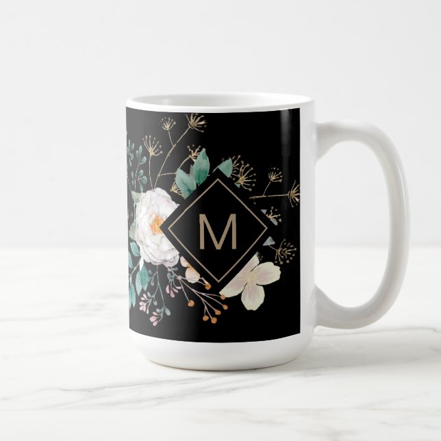 Taza De Café Moda Café Monogramado Botánico Mug (Derecha)
