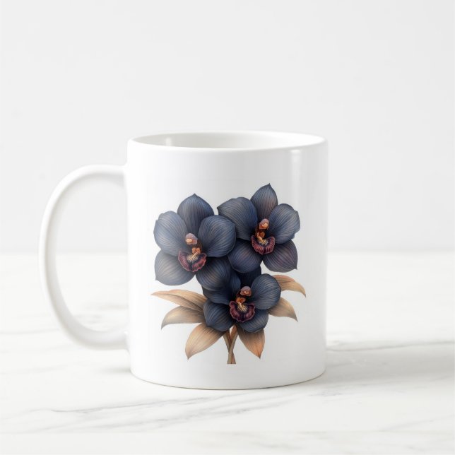 Taza De Café Moda clásica de café orquídea negra (Izquierda)