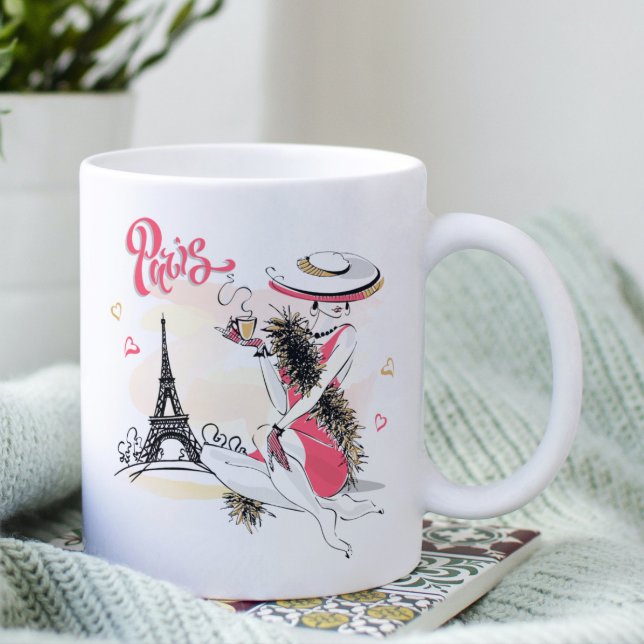 Taza De Café Moda de París Mujer Moderna de Moda (Subido por el creador)