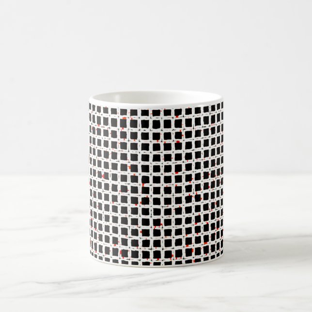 Taza De Café Moda del patrón rojo blanco negro (Centro)