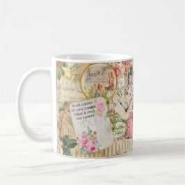 Taza De Café Moda: Éfemera victoriana, ángeles y Rosas