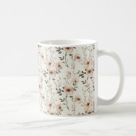 Taza De Café Moda Elegante Flores Pastel Vintage