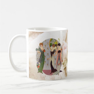 Taza De Café Moda femenina elegante vintage de los años 20