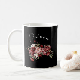 Taza De Café Moda Flores de Borgoña