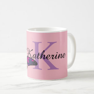 Taza De Café Moda Funky Mariposa Monograma Café Mug