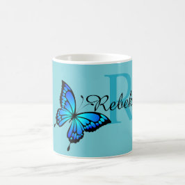 Taza De Café Moda Funky Mariposa Monograma Café Mug