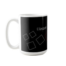 Moda geométrica Monogramado Blanco Negro Rojo