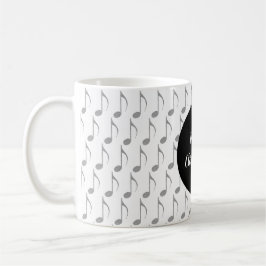 Taza De Café Moda Houndstoth Notas musicales Feliz Navidad