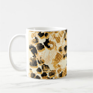 Taza De Café Moda Leopard: Elegancia de patrones de época.