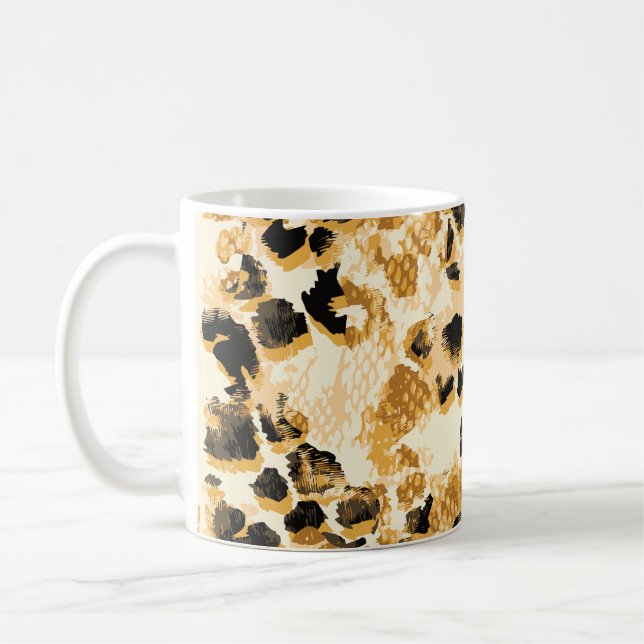 Taza De Café Moda Leopard: Elegancia de patrones de época. (Izquierda)
