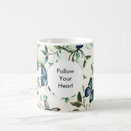 Taza De Café Moda Mariposas azules románticas