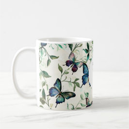 Taza De Café Moda Mariposas azules románticas