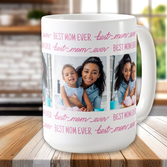 Taza De Café Moda Mejor MOM jamás Collage de fotos Rosa 4 perso (Subido por el creador)