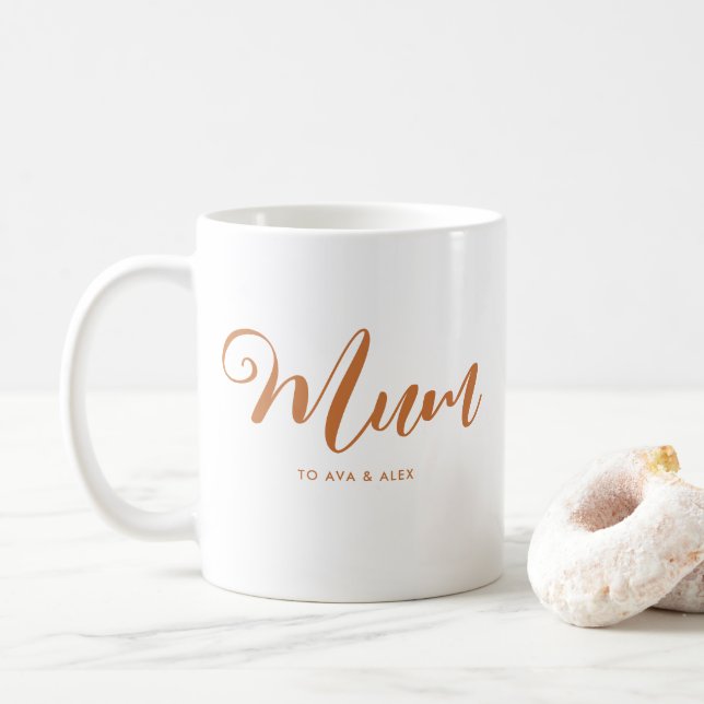Taza De Café Moda moderna del Boho con nombres Mamá del Día de  (Con donut)