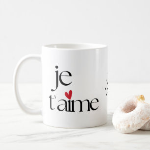 Taza De Café Moda moderna Francés Je T'aime Te amo