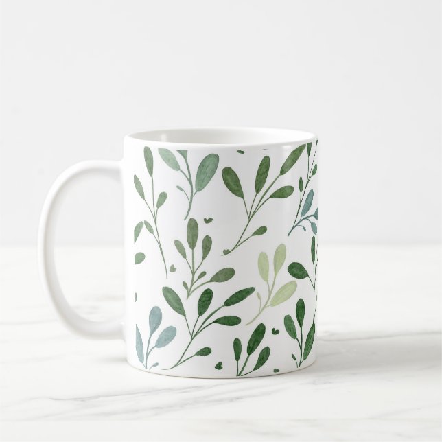 Taza De Café Moda moderna Vegetación acuática Hojas botánicas (Izquierda)