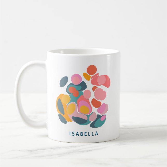 Taza De Café Moda moderna y elegante Resumen Nombre personaliza (Izquierda)