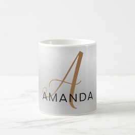 Taza De Café Moda monograma profesional plano AÑADIR SU NOMBRE