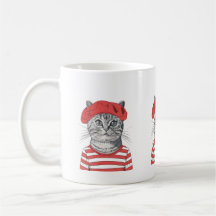 Moda Mug de gato parisino