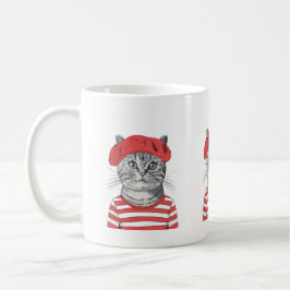 Taza De Café Moda Mug de gato parisino