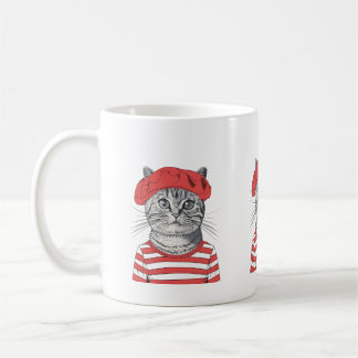 Taza De Café Moda Mug de gato parisino